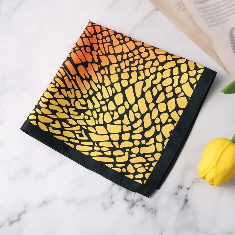 Cracked Leopard Print Men's Suit Pocket Square Single-Sided Small Scarf Gradient Polyester Handkerchief