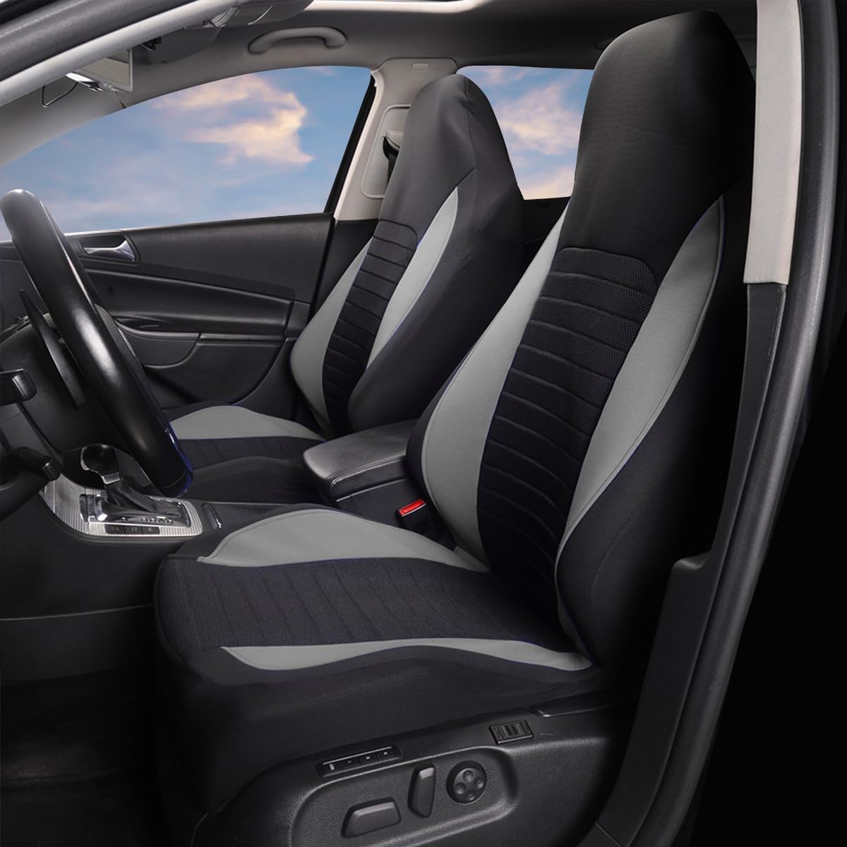 Lot de 2 Housses de siège Avant de Voiture, pour Fiat Ducato 2012-2014, Universelle Housse de Sieges Auto, Accessoire Voiture,A-Grey