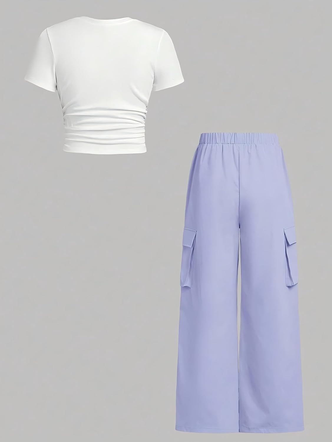 Tween Girls Clothes 2 Piece Outfit T-Shirt Top + Cargo Pants Teen Girl Clothing Set, Sizes 7-15 Years - Image 7