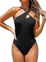 Vista 1 de CUPSHE Traje de baño de una pieza para mujer, traje de baño asimétrico con tirantes ajustables