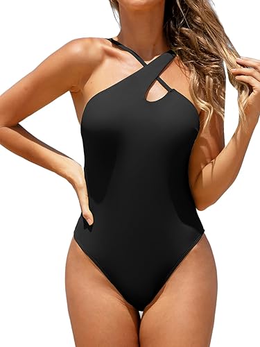 Miniatura 1 de CUPSHE Traje de baño de una pieza para mujer, traje de baño asimétrico con tirantes ajustables
