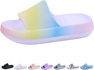 Youecci Kids Cloud Slides Boys Girls Pillow Slippers Thick Sole EVA Sandals | Kids Boys & Girls Pillow Slippers, Thick Cushion Cloud Slides, Quick Dry EVA, Non-Slip Shower Sandals, Beach Pool Water Shoes