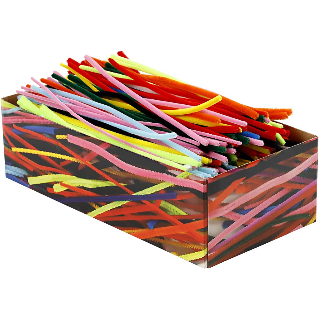 Pipe Cleaners, thickness 4+6+9 mm, L: 30 mm, asstd colours, 700asstd