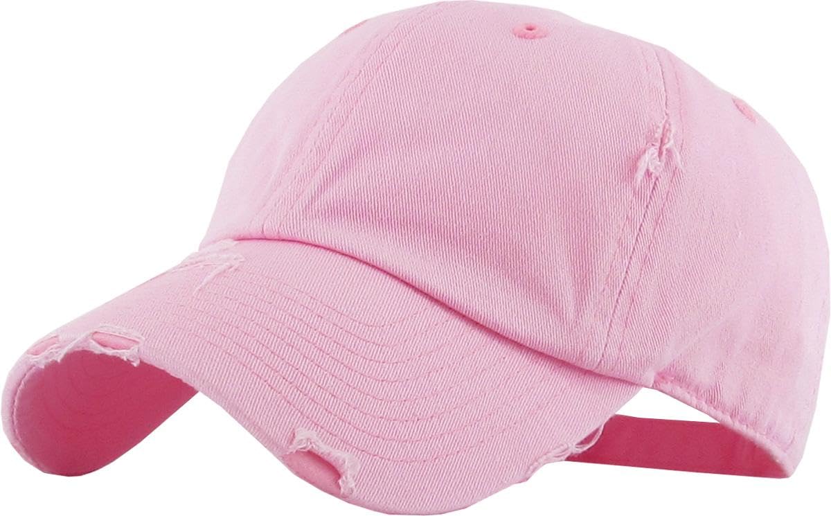 KBETHOS Vintage Washed Distressed Cotton Dad Hat Baseball Cap Adjustable Polo Trucker Unisex Style Headwear