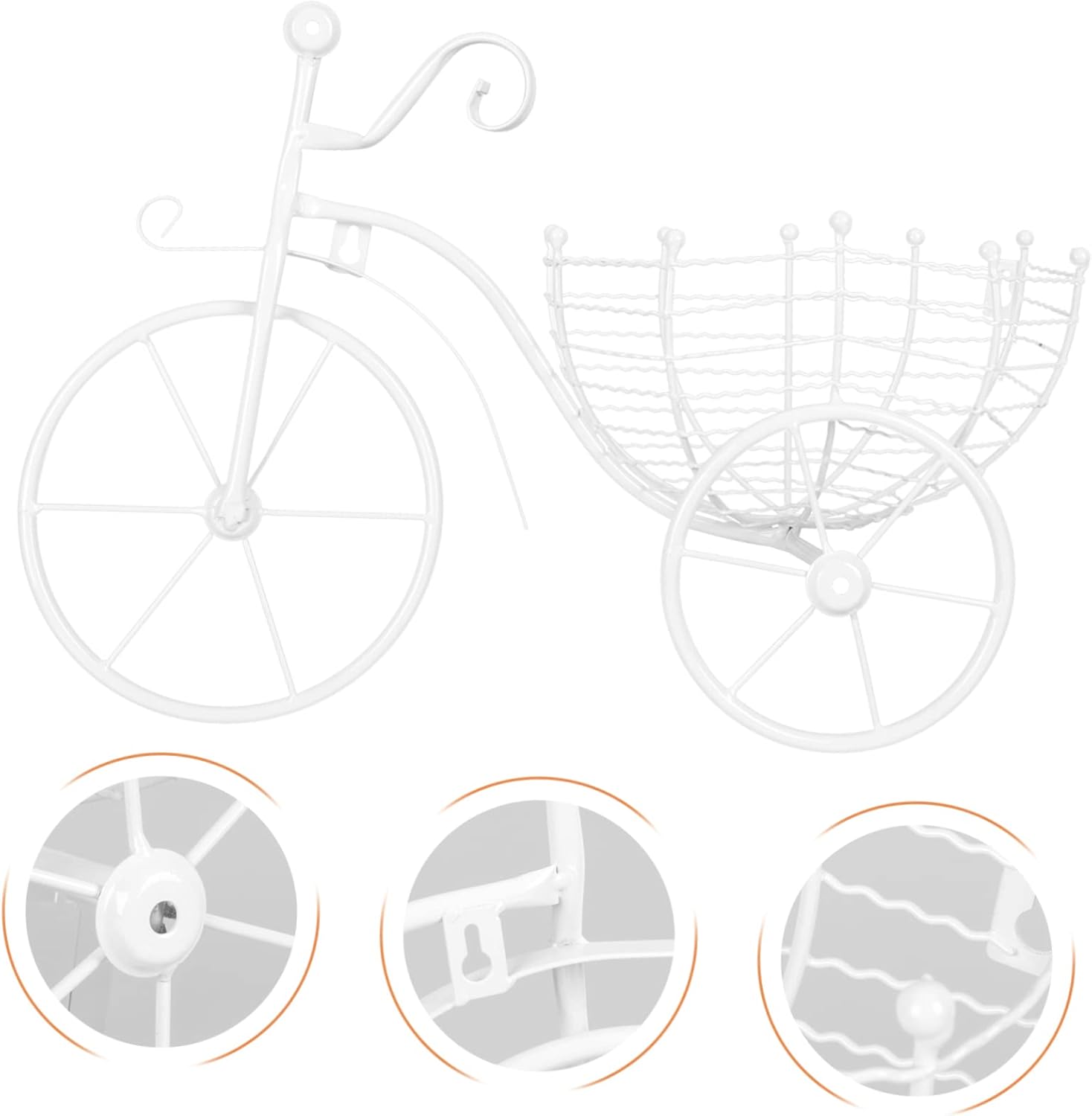 1pc Wall-Mounted Planter Basket Flower Holder for Use Elegant Design for Balcony and Event Decor