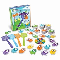 Learning Resources Mathswatters Addition & Subtraction Game - Math Games, Numbers Flash Cards, Classroom And Preschool Must Haves, Montessori, Fine Motor Skills Manipulatives, Kindergarten