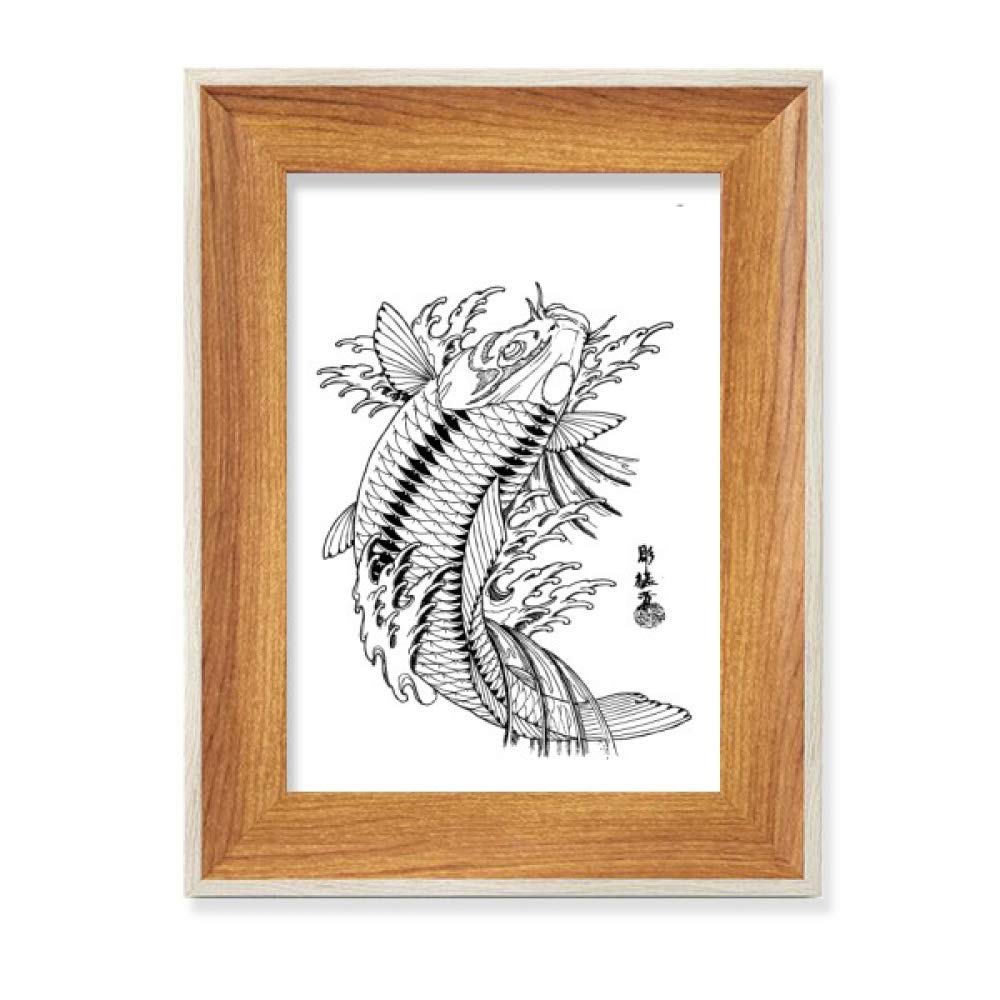 Cadre de photo en bois de bureau poisson nage pour tableau art peinture