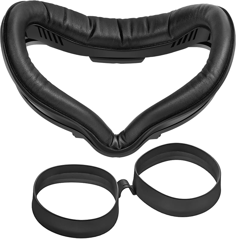 SUPERUS Face Cover Pad & Glasses Spacer Compatible with Oculus/Meta Quest 2 Accessories, Enhanced Comfort, and Prevent Your Glasses from Scratching VR Lenses (Black)