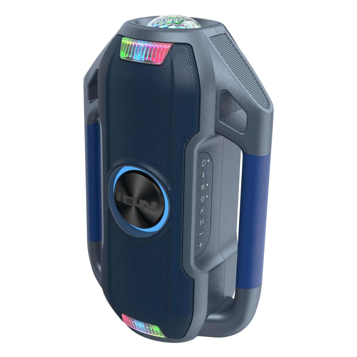 Ion Party Splash Waterproof Bluetooth-Enabled Speaker with Party Starter Lights (Grey) (Renewed)