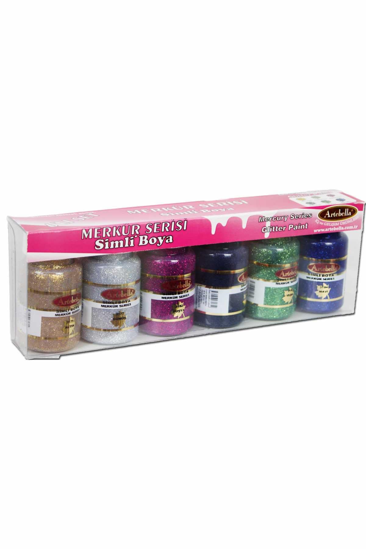 Vernice glitterata serie Mercury, 50 ml, set da 6