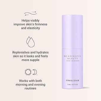 Meaningful Beauty Firming Serum, Anti Aging Facial Serum with Melon Super Antioxidants, Collagen & Hyaluronic Acid, Daily Skin Care for Women, Lightweight Hydrating Formula, Travel Ready, 0.5 Fl Oz