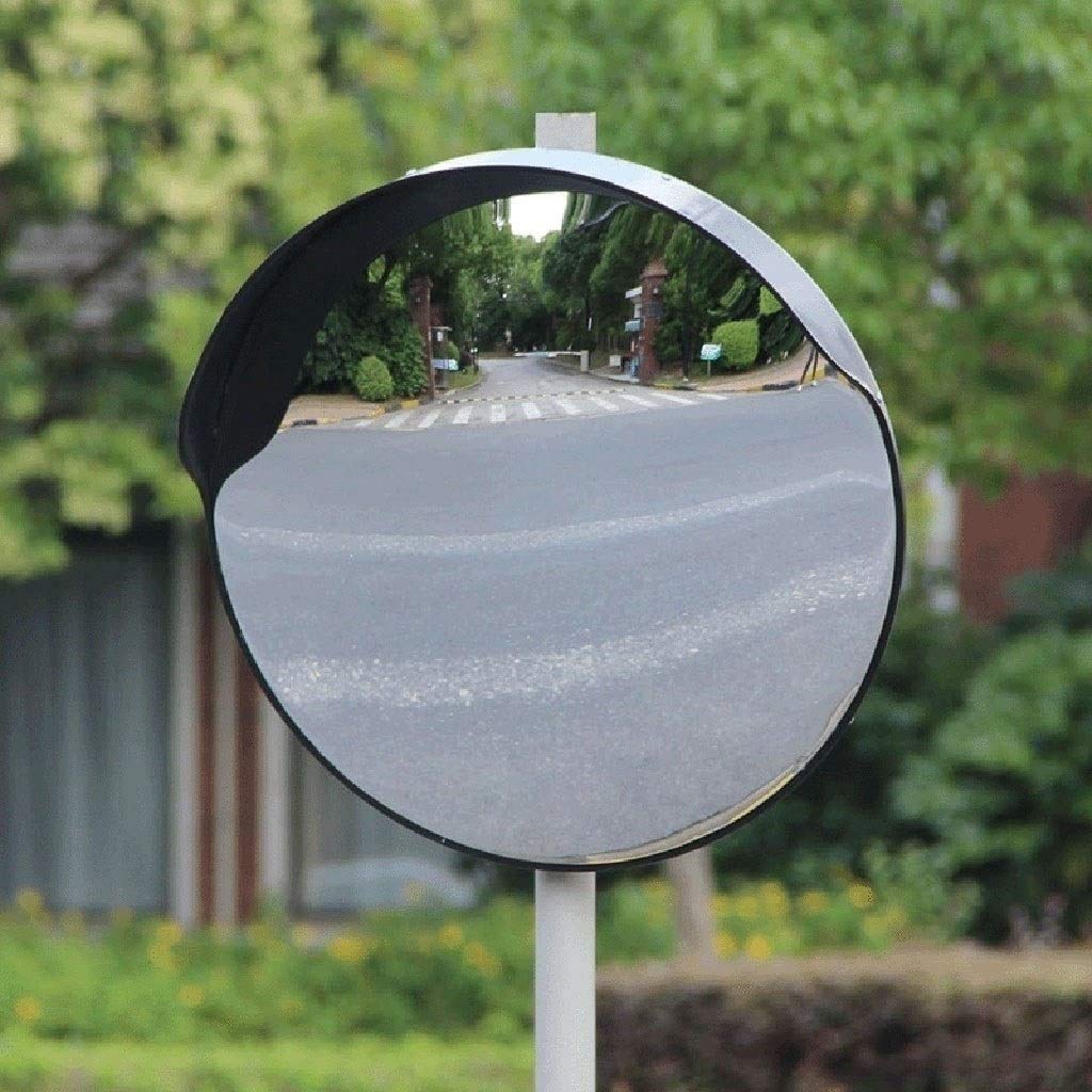 Zewnętrzne Lusterko Drogowe Czarne Sferyczne Lusterka Bezpieczeństwa, Okrągłe 45 Cm Wypukłe Lutrwałe, Nietłukące Lusterko Drogowe Do Wnętrz