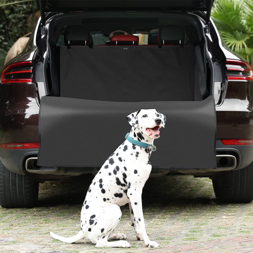 KYG Telo Auto per Cani Tessuto Oxford Impermeabile Antipolvere Tappetini per Bagagliaio Protezione Universale Posteriore Bagagliaio Fodera per Animali con Protezione Laterale Nero