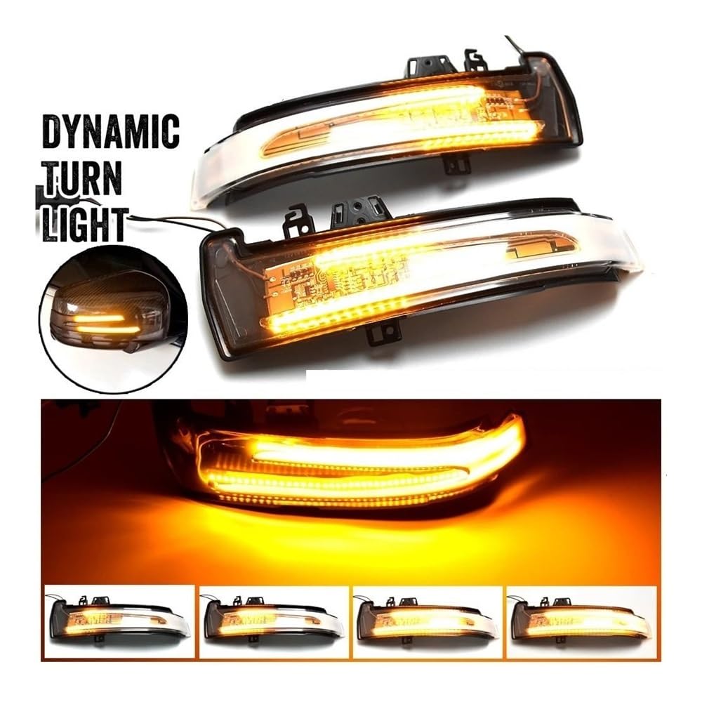 Retrovisor Luces indicadoras Giro Luz LED De Señal De Dinámica, Indicador De Espejo Lateral Pour Benz Pour CLA ABCES GLA GLK CLS Clase W176 W212 W204, 2 Uds.