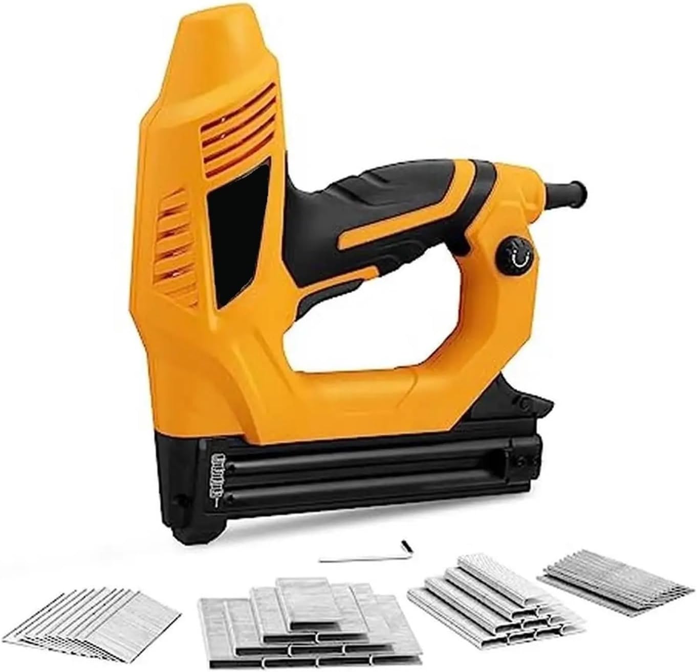 Pneumatic Stapler ，Powered Upholstery Stapler Electric Nailer Stapler 18GA 2-in-1 Power Nail Gun 2000Pcs Nails Adjustable Nail Gun