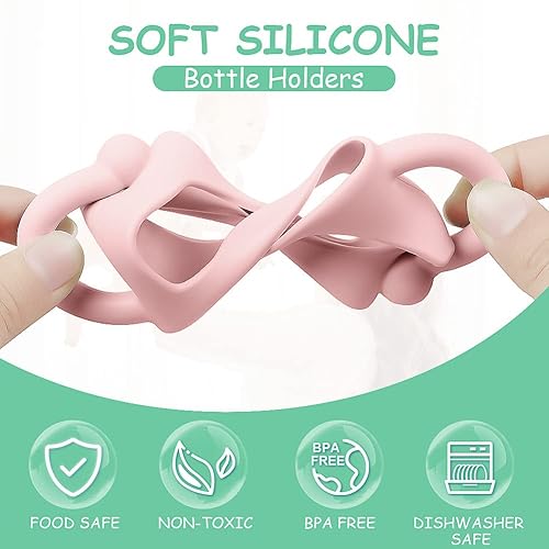 Miniatura 3 de Asas de silicona para biberones, 2 asas para botellas estrechas de Dr. Brown, asas de biberón con asas de fácil agarre para sostener el biberón, asa