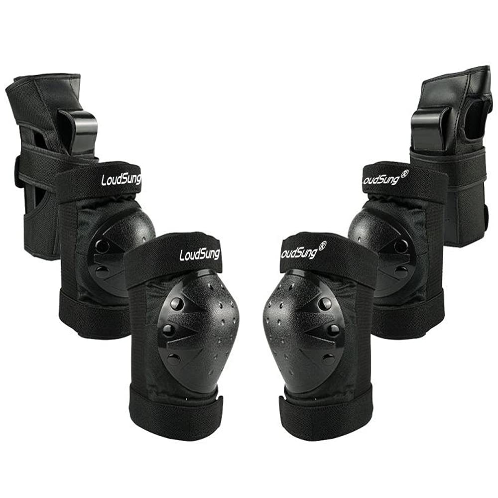 LoudSung Équipement de protection Genouillères, Coudières, Protège-poignets pour enfants, adolescents et adultes, Cyclisme, Skateboard Inline Skate Scooter