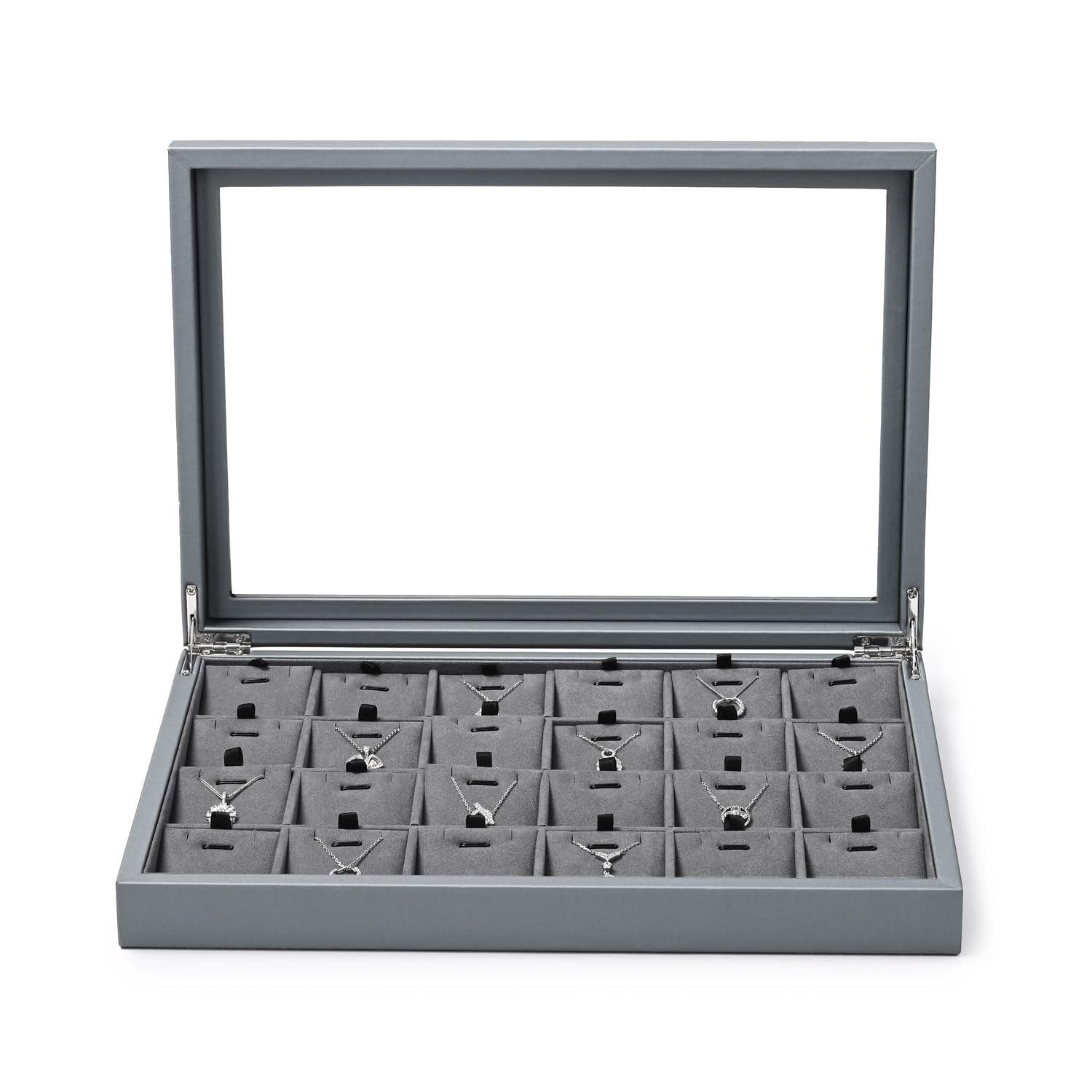 Amazon｜Oirlv ジュエリートレイ 蓋付き レザー ネックレス ペンダント 