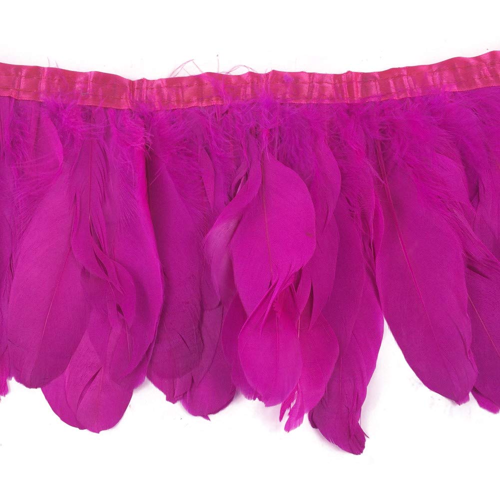 Sowder Fushia Duck Goose Feather Trim Fringe 2 Yards(Fushia)