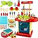 Produktbild wivarra 1 Satz tragbare rot elektronische Kinder Kinder Kueche Kochen Maedchen Spielzeug Herd Spielset