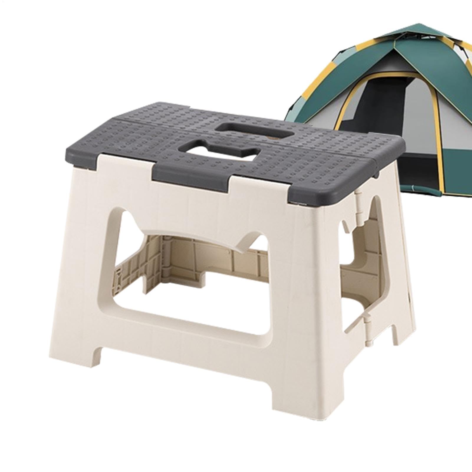 Klapphocker - Outdoor-Trittschemel mit Rutschfester, Leichter, tragbarer Klappstuhl für Camping, Wandern und Gartenarbeit (Elegantes Grau)