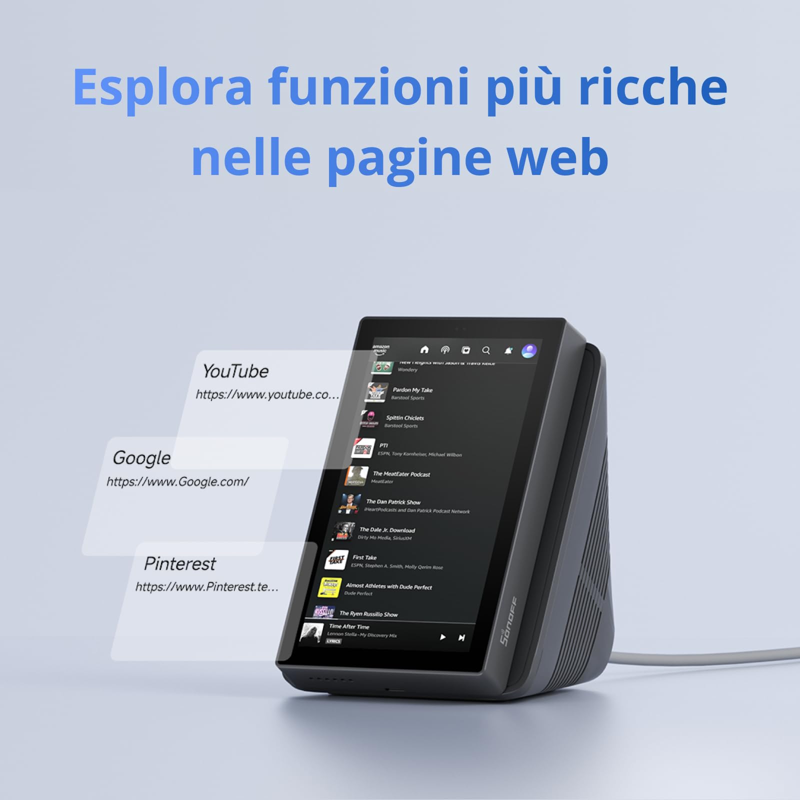 SONOFF NSPanel Pro 120 Pannello di Controllo Smart - Schermo 4.7 Pollici, Gateway Zigbee,Integrazione Home Assistant, Termostato Intelligente,Scene Sicurezza,Compatibile con Alexa, Google, Apple(nero)