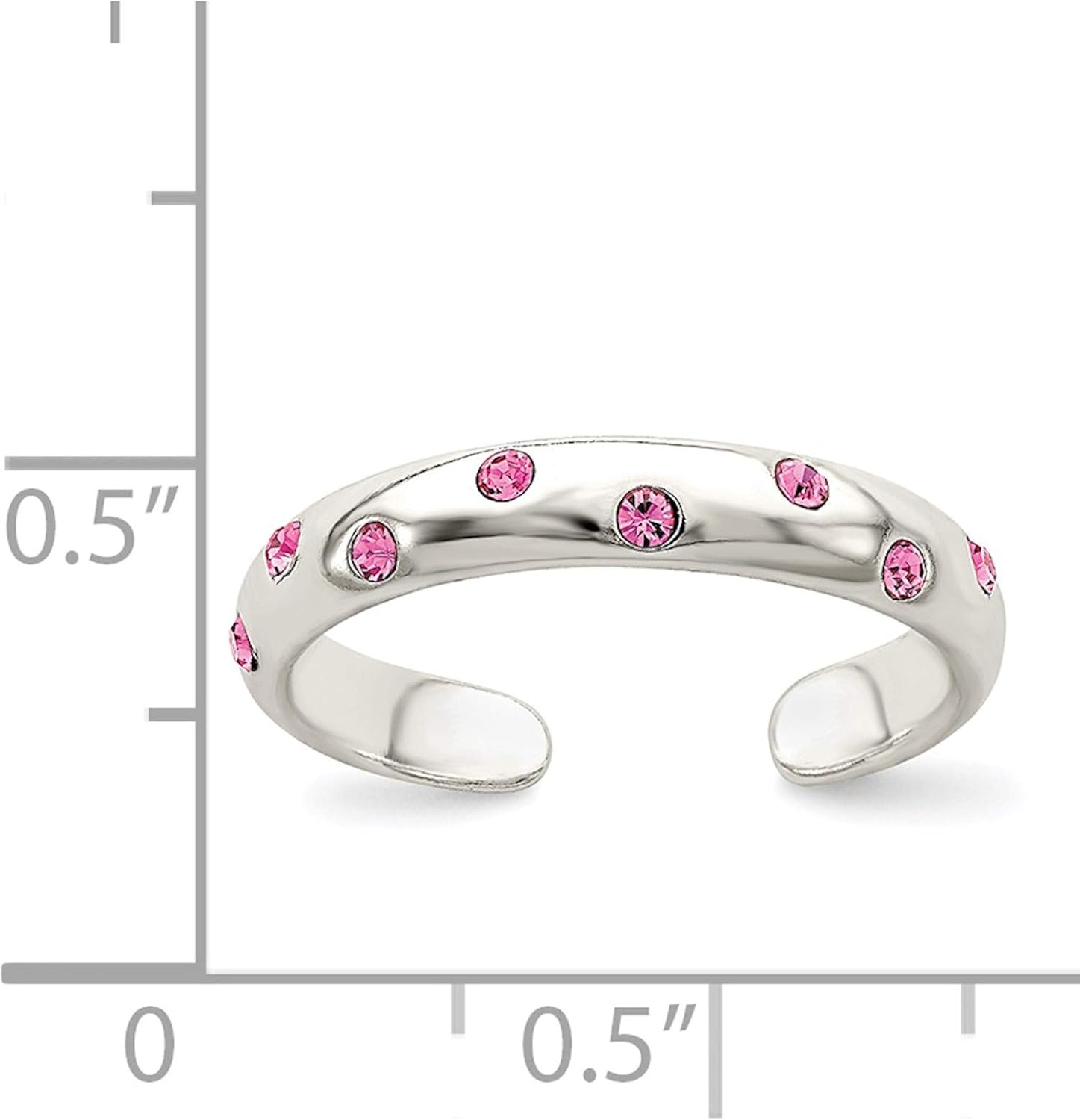 Sterling Silver Pink Cz Toe Ring - Jewelry By Sweet Pea