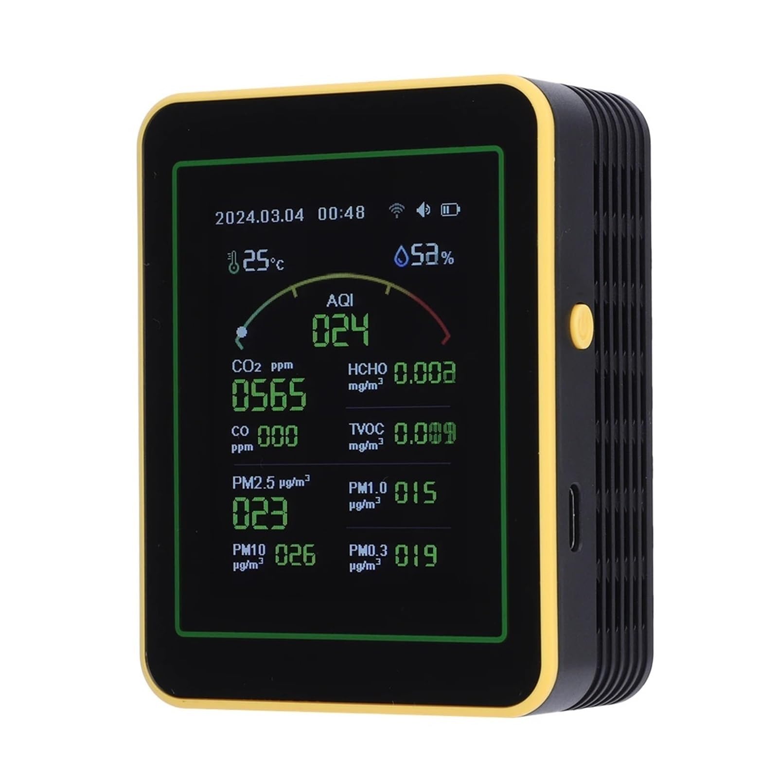 Air Quality Monitor 15 in 1 Air Quality Detector PM2.5 Tester Carbon Dioxide(Nero)