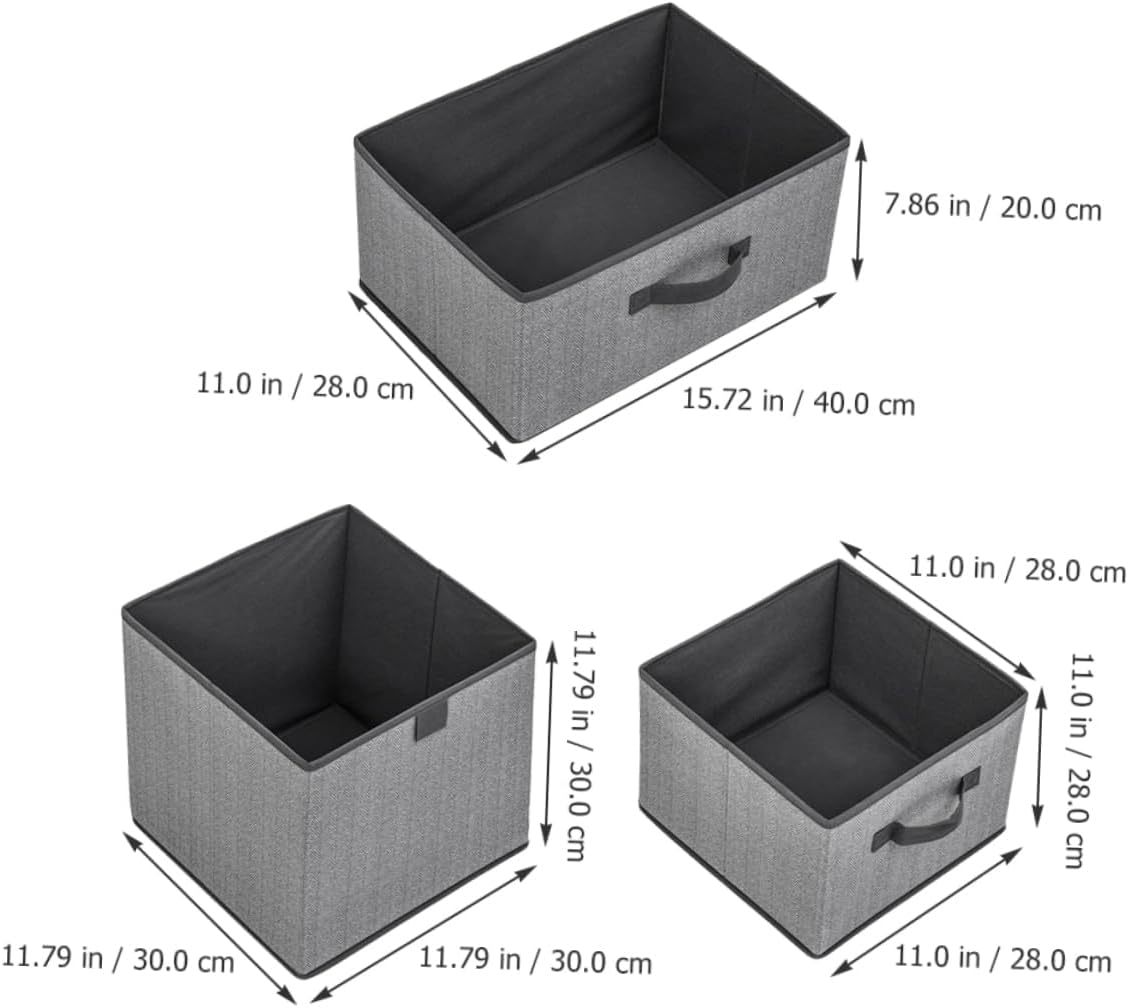 3pcs Clothes Organizer Versatile Storage Bins for Wardrobe Closet and Home Organization Grey