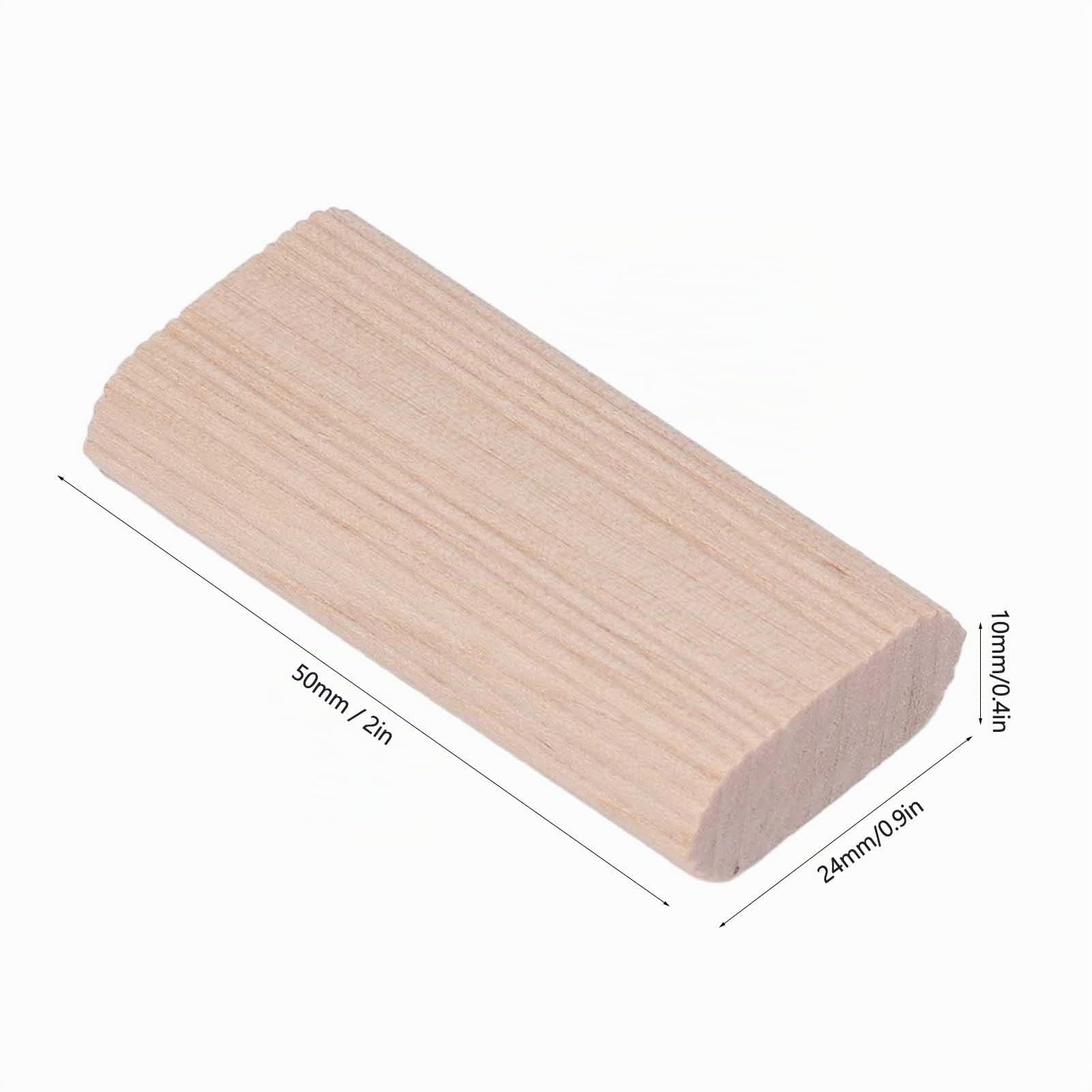 50 Uds. De espiga de domino, Taco de pasador de madera de haya, bloque de pasador de inserto de haya, punta de madera maciza para empalme de muebles de carpintería(10 * 24 * 50MM)