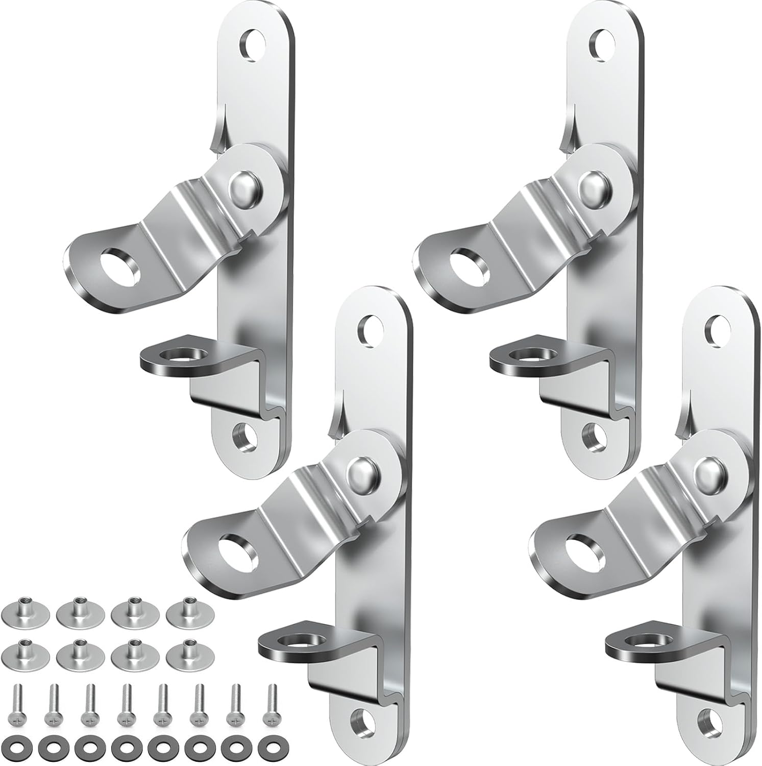 4 Pcs Cargo Trailer Door Hasp Keeper Bar Lock Handle Enclosed Car Hauler for Ramp Padlock Race Cargo Trailer Door Hasp Latch Lock with Screws Nut