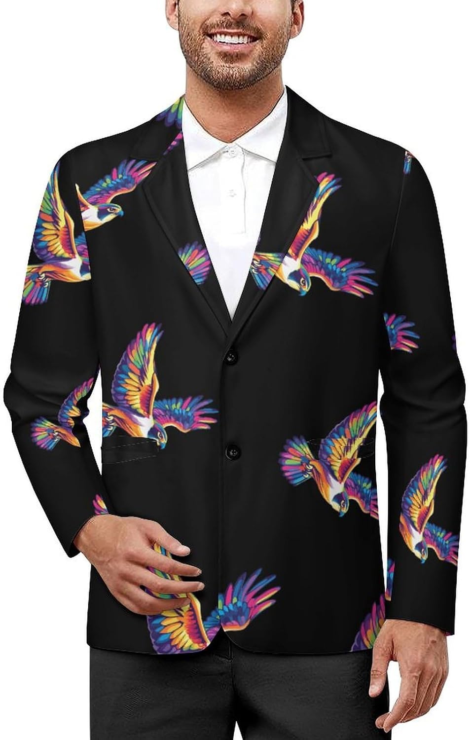 Colorful Bird Peregrine Mens Blazer Lightweight Sport Coat Two Button Suit Jackets
