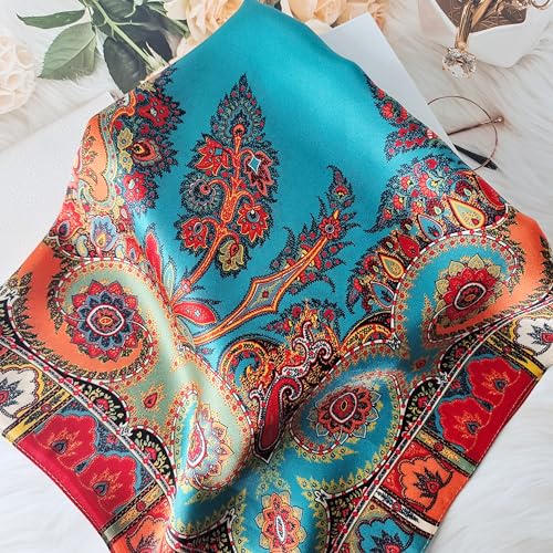 100% Mulberry Square Silk Scarf - Neckerchief Headscarf Gift Packed - 27" x 27"3