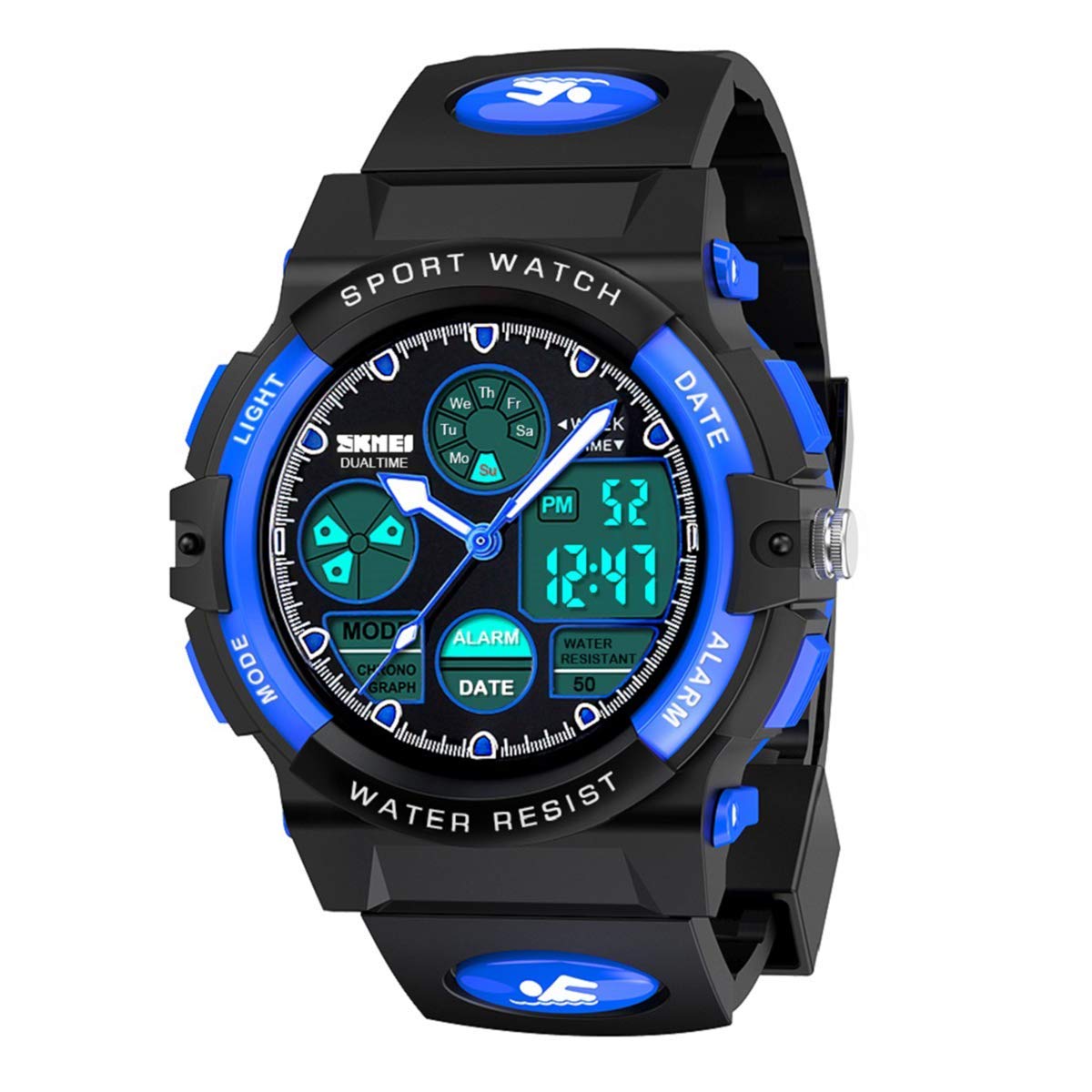 Multifunctional Sports Watch for Kids, Waterproof Watch with Alarm Clock LED Backlight Calendar, Birthday Gifts & Toys for 3+ Year Old Boys Girls