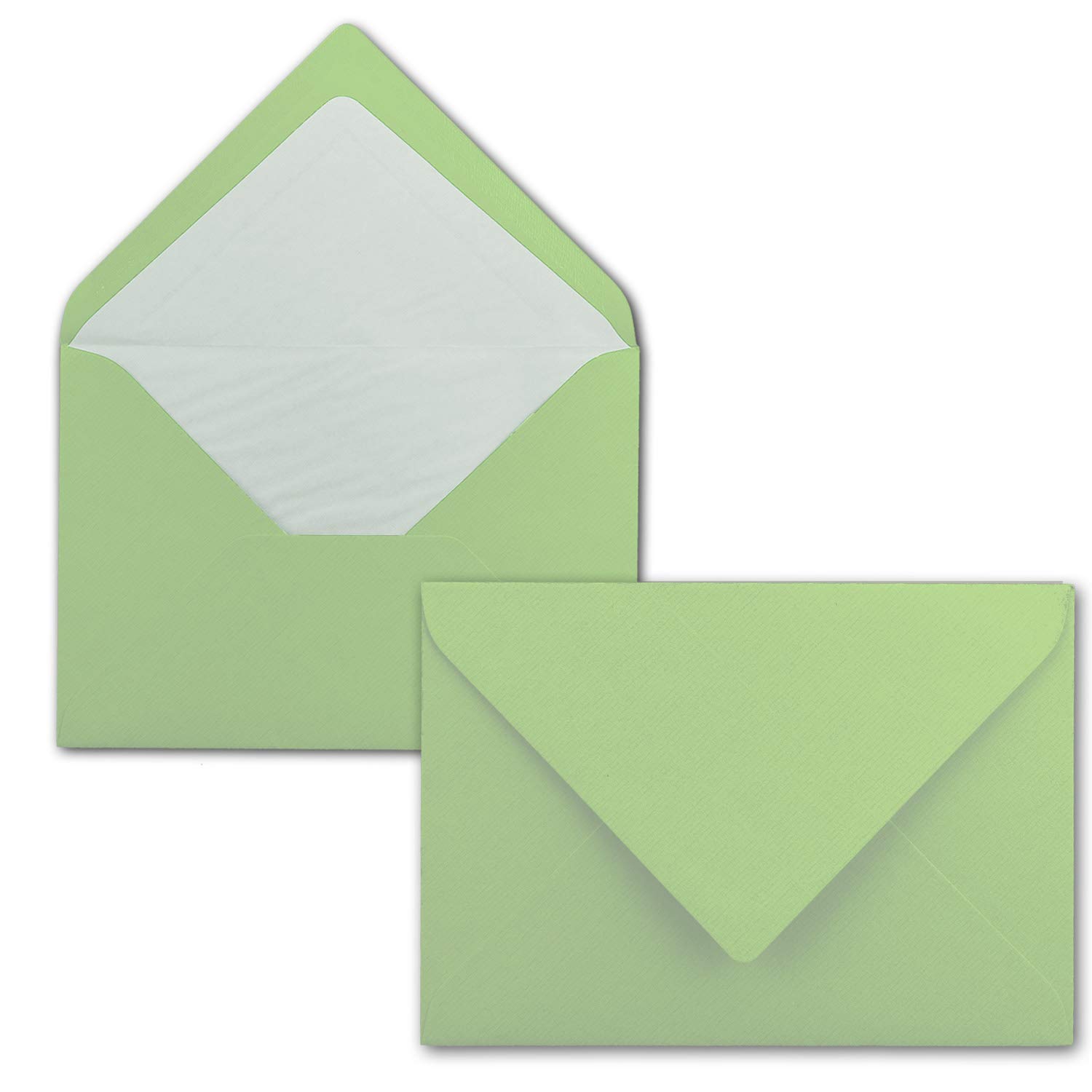 Lot de 1000 cartes avec enveloppes à lettres doublées, nervurées, format B6, menthe, 12 x 17 cm, fermeture par collage humide NEUSER PAPIER