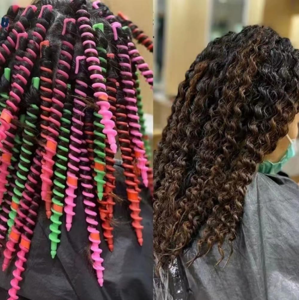 22PCS Spiral Hair Perm Rods, Multicolor Plastic 6 Inch Long Barber Curler Salon Styling Tools Rollers for Women Hairdressing - Image 3
