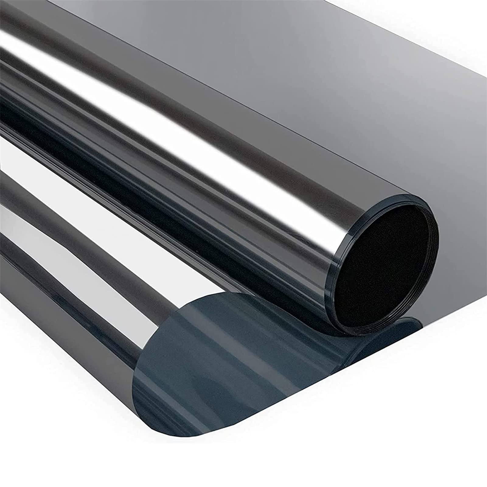 Privacy Reflective Window Film Anti Glare Mirror Tint UV Blocker Heat Reducing Static Cling(Black,60x200cm)