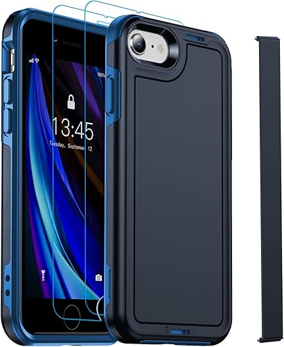 jaroco Funda para iPhone SE 20222020, iPhone 87 a prueba de golpes a prueba de polvo protección contra caídas de grado militar 2 protectores de