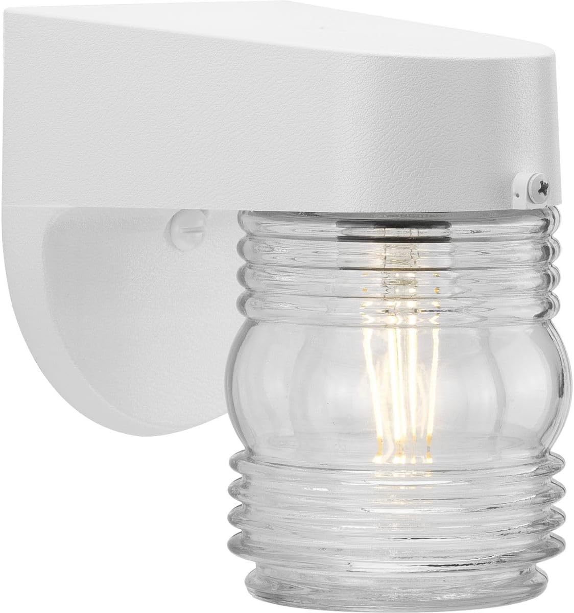 Progress Lighting Polycarbonate Outdoor 1-Light Clear Glass Traditional Outdoor Wall Light White