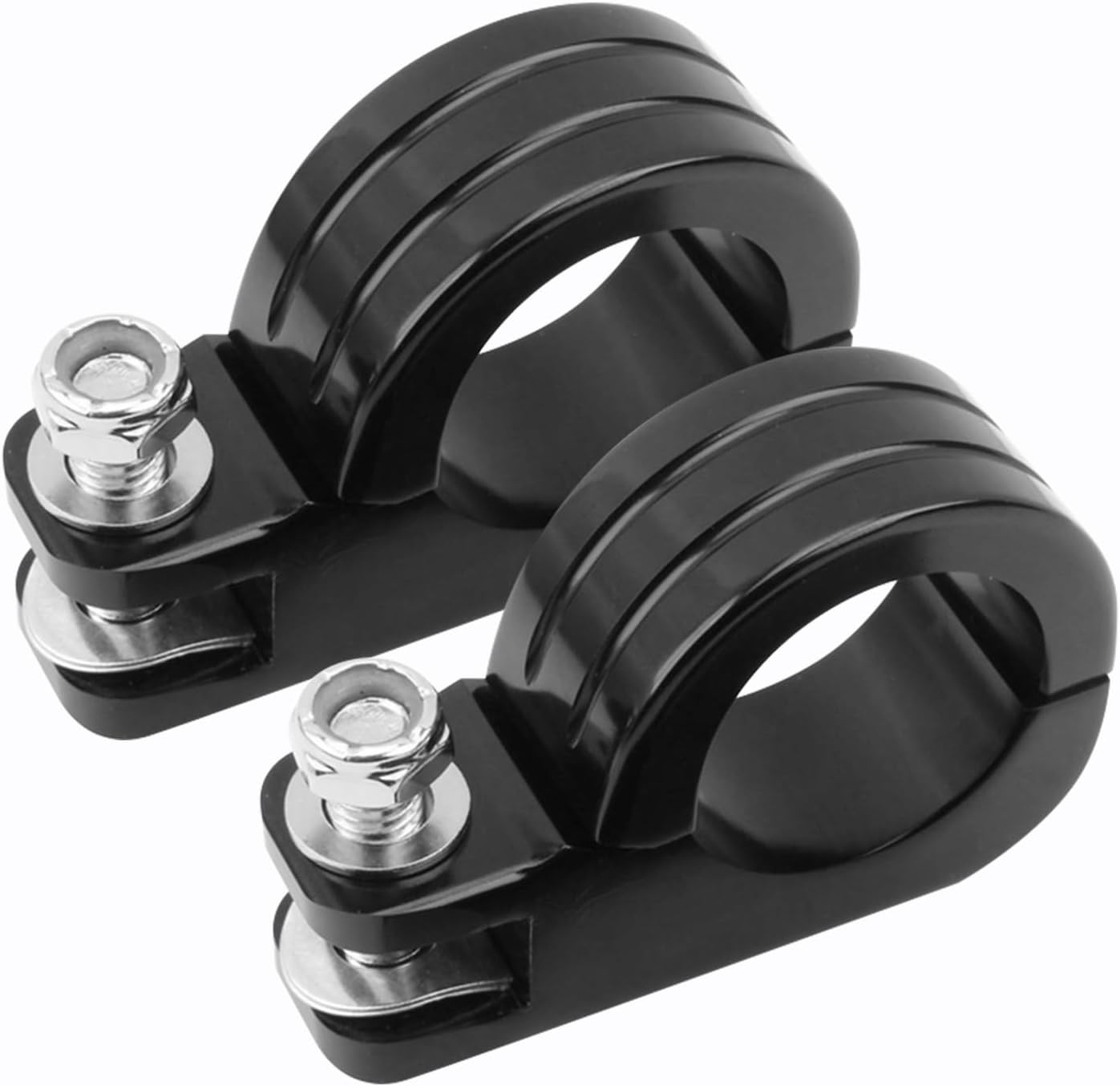 38mm Highway Bar Footpegs Clamps with 1 1/2" Crash Bar Footpeg Bracket 1.5" Engine Guard Foot Pegs Mount, Replacement for Harley Honda India Kawasaki Suzuki Yamaha