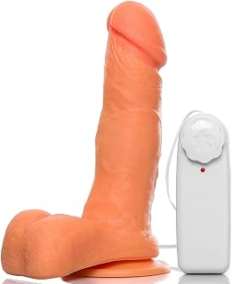 Pênis Realístico Escroto, Ventosa e Vibrador - 16, 5cm - Cor: Bege - Tamanho: 16cm, Adão e Eva
