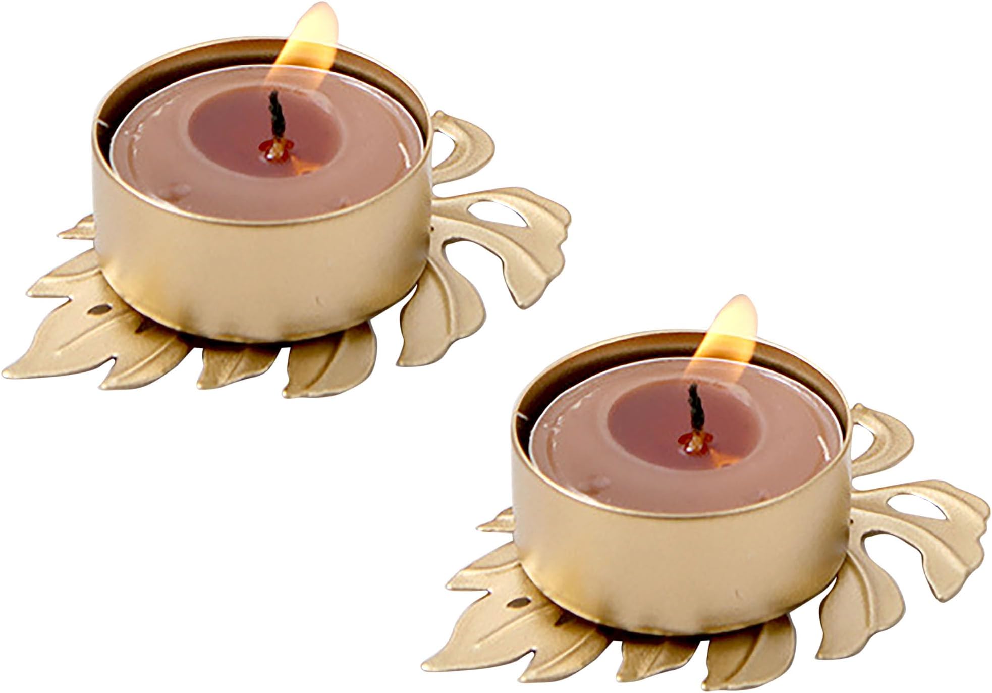 Amazon.com: 2 Pcs Gold Candle Holder with Stable Base, 2 Inch Alloy ...
