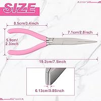 Vista 2 de Alicates de punta plana de 7.5 pulgadas de largo, mandíbula dentada, alicates de punta de pato, suministros para fabricación de joyas, pesca