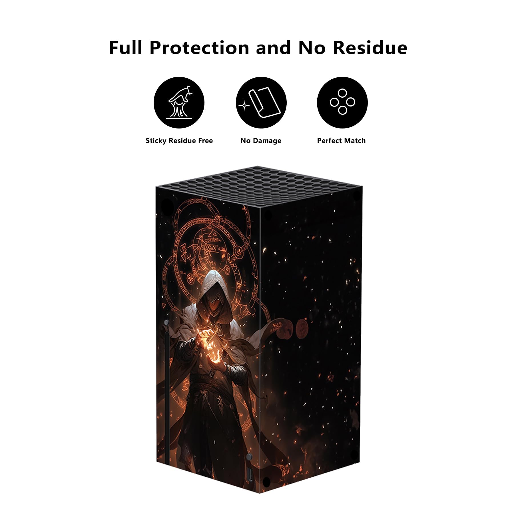 PlayVital Adesivo Skin per Xbox Series X Console&Controller Sticker Decal Cover Vinile per Xbox Series X-Evocazione di Fiamma