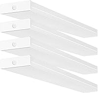 hykolity 4 Pack 4FT LED Wraparound Lights 40W 4400LM 4000K Neutral White - Garage Shop Office Flush Mount ETL Shop Lights
