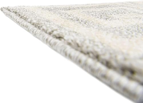 Miniatura 8 de Unique Loom Athens Collection - Alfombra clásica geométrica con diseño de borde moderno, 2 x 3 pies, grisbeige