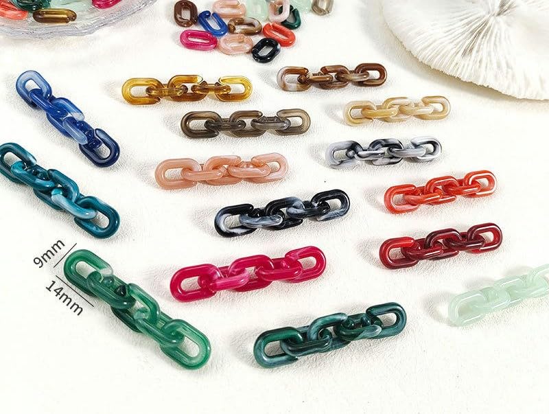 9 x 14 mm 1000/2000 sztuk akrylowe pierścienie łączące białe czarne akrylowe złącza łączące plastikowe ogniwa łańcucha do tworzenia biżuterii łańcuszek do telefonu