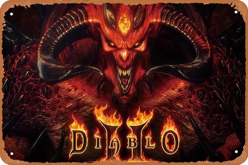 Diablo 2 Resurrected Poster Metal Tin Sign Retro Vintage 8x12 Inch
