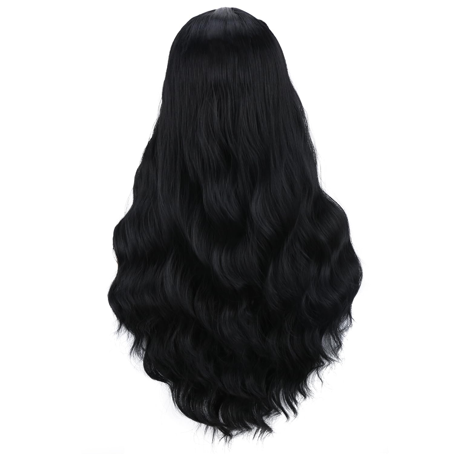 BERON Black Wig Long Wavy Wig Long Black Wavy Wigs Middle Part Synthetic Wigs for Women Daily Halloween Party Hairnet Include - Image 4