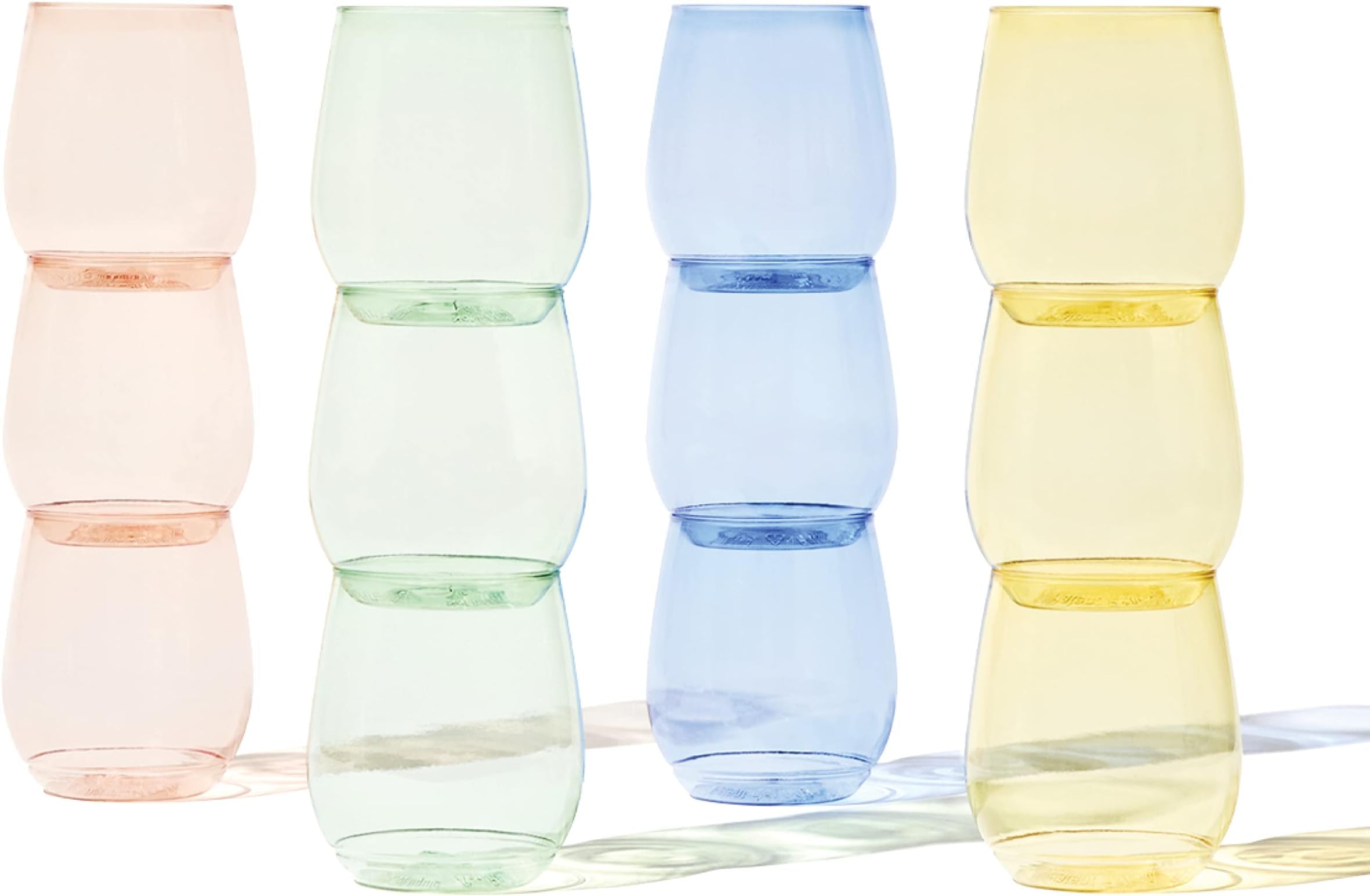 TOSSWARE POP 14oz Vino - Color Series, Premium Quality, Recyclable, Unbreakable &amp; Crystal Clear Plastic Wine Glasses (Pack of 96)